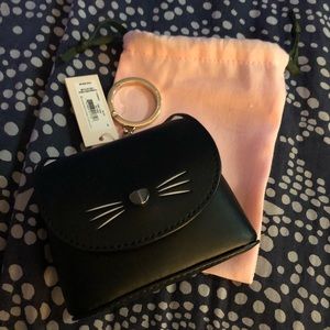 Authentic Kate Spade Black Cat Key fob NWT